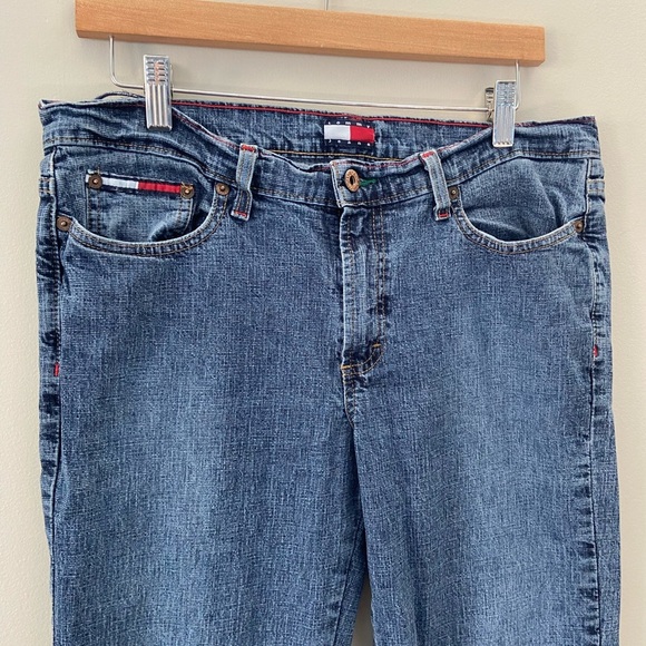 90’s Tommy Hilfiger Euro Flare Retro Mid Rise Vintage Tall Jeans - Picture 4 of 8